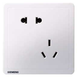 西门子（SIEMENS） 墙壁开关插座面板 致典系列雅白色 斜五孔插座二三插