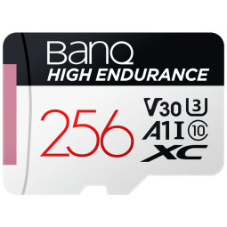 banq 256GB TF（MicroSD）存储卡 A1 U3 V30 4K 行车记录仪&安防监控专用内存卡 高度耐用