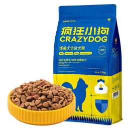 疯狂小狗狗粮博美专用 小型幼犬成犬肉粒双拼美毛粮1.5kg 