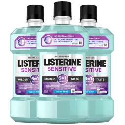 李施德林 (Listerine) 漱口水抗敏感500ml*3 温和清新口气减少细菌