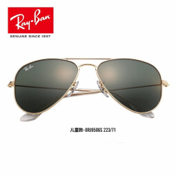 RayBan雷朋儿童太阳镜墨镜飞行员蛤蟆镜防紫外线太阳镜0RJ9506S 223/71-52金框绿色片【6-10岁】