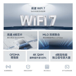 小米路由器BE3600千兆版 3600兆级WiFi7 4核高通芯片 4颗高性能独立放大器 IOT智能联动 可联网SU7