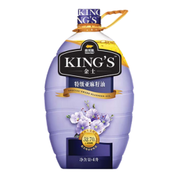 金龙鱼 KING'S 食用油 进口原料 特级初榨 亚麻籽油4L