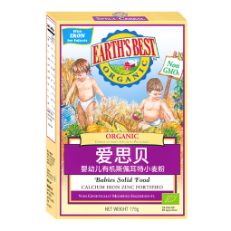 爱思贝（EARTH'S BEST）有机小麦大米粉高铁米糊米粉婴儿有机食品宝宝辅食6个月175g