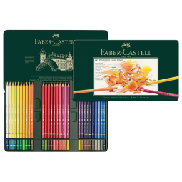 辉柏嘉（Faber-castell）彩铅油性性彩色铅笔专业手绘艺术家大师级绘画铅笔套装 进口60色绿铁盒装110060美术写生