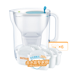 碧然德（brita）设计师滤水壶家用净水去水垢过滤滤芯套装 设计师水壶蓝+专家版滤芯5枚