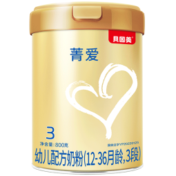 贝因美菁爱幼儿配方奶粉3段12-36个月 含Bb-12益生菌+乳铁蛋白+DHA 3段 800g 6罐