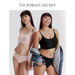 维多利亚的秘密（Victoria's Secret）双尺码无痕舒适无痕裸感弹力女士内裤三角裤 54A2百搭黑 XS/M