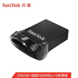 闪迪（SanDisk）256GB USB3.2 U盘 CZ430酷豆 黑色 读速400MB/s 车载U盘 文件加密 小巧便携优盘