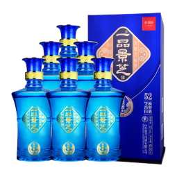 景芝一品景芝 芝麻香型高度白酒 婚宴喜酒 52度 500mL 6瓶 蓝淡雅 整箱装