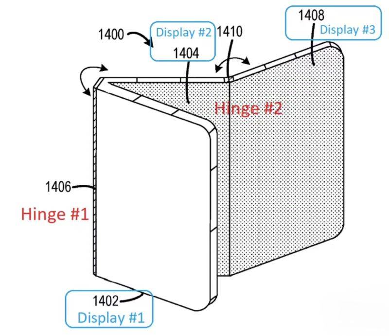 微软三折叠手机设计专利获批 未采用打孔屏且整体边框略宽