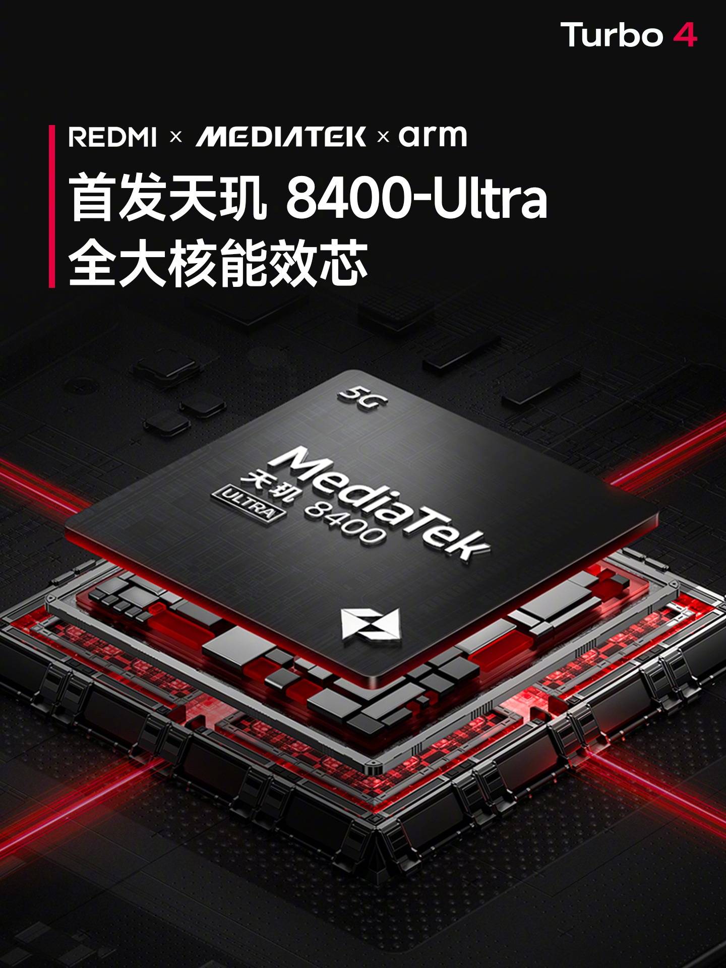 REDMI Turbo 4首发天玑8400-Ultra旗舰平台，超高能效重塑中高端性能格局！