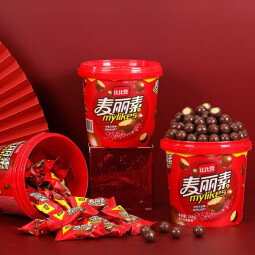比比赞（BIBIZAN）麦丽素桶装黑巧克力豆网红零食品糖果女神礼物（代可可脂）【仓】 麦丽素桶装 168g/桶
