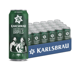 卡斯布鲁(KARLSBRÄU) 经典皮尔森啤酒 500ml*24听 春日畅饮 德国原装进口