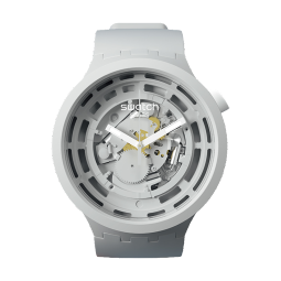 斯沃琪（Swatch）瑞士手表 陶瓷腕表 BIG BOLD云母灰 开学礼物潮流石英表SB03M100