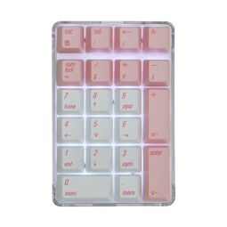 魔蛋（magicforce）数字小键盘 机械键盘有线键盘电脑办公外接小键盘 21键 青轴 晶粉色