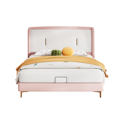 顾家家居（KUKA）儿童床女孩公主床粉色女生卧室简约家具单人床 粉色糖块软包床-1.2米