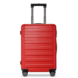 90分行李箱20寸拉杆箱大容量旅行箱万向轮男女可登机箱商务出差七道杠 珊瑚红 20英寸 可登机（无侧边拉手）