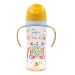 贝亲奶瓶婴儿宽口径奶瓶ppsu塑料材质新生儿第3代彩绘双把手奶瓶 马戏团 330ml 9-15个月带LL奶嘴