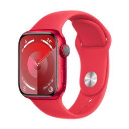 Apple/苹果 Watch Series 9 智能手表GPS款41毫米红色铝金属表壳 红色运动型表带M/L MRXH3CH/A