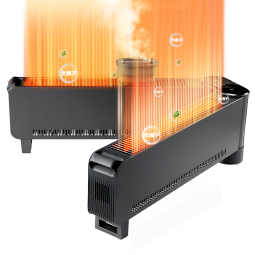 格力（GREE）石墨烯取暖器家用折叠款踢脚线wifi智能控制电暖器负离子电暖气片IPX4级防水移动地暖烤火炉 黑+紫