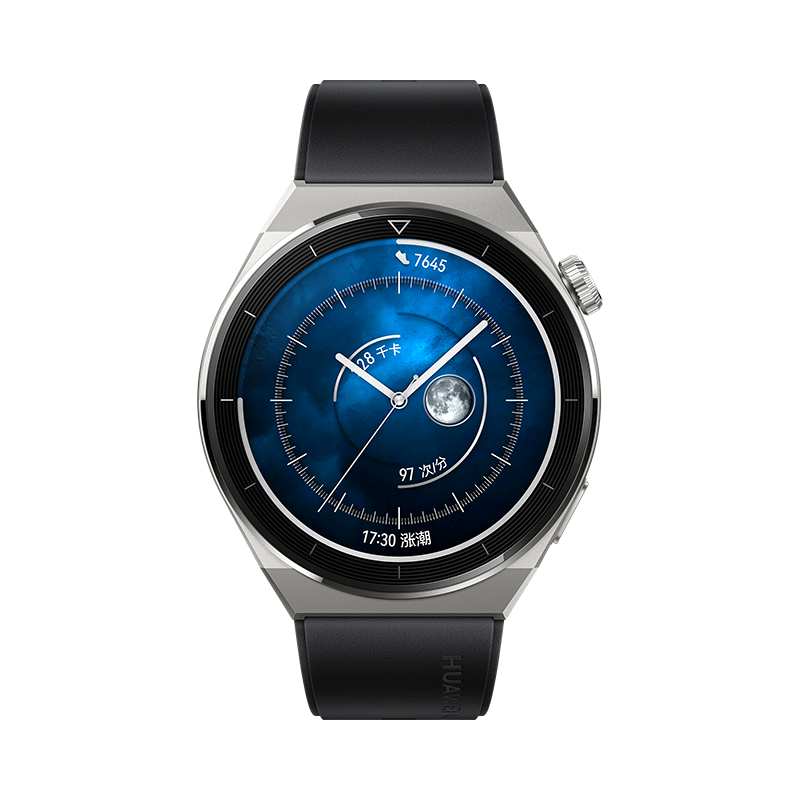 HUAWEI WATCH GT3 PRO 华为手表 运动智能手表 强劲续航/蓝牙通话/ECG心电分析 46mm 黑色氟橡胶表带