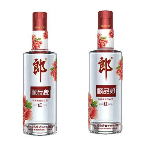 郎白酒PLUS会员：LANGJIU 郎酒顺品郎480 红顺45度兼香型白酒480ml*2瓶