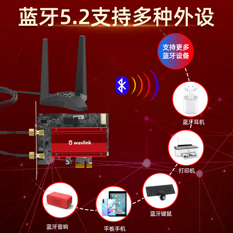 【英特尔AX210无线网卡】睿因PCI-E内置wifi6e三频intel千兆win10/11蓝牙5.3游戏6g台式电脑5400/3000m接收器