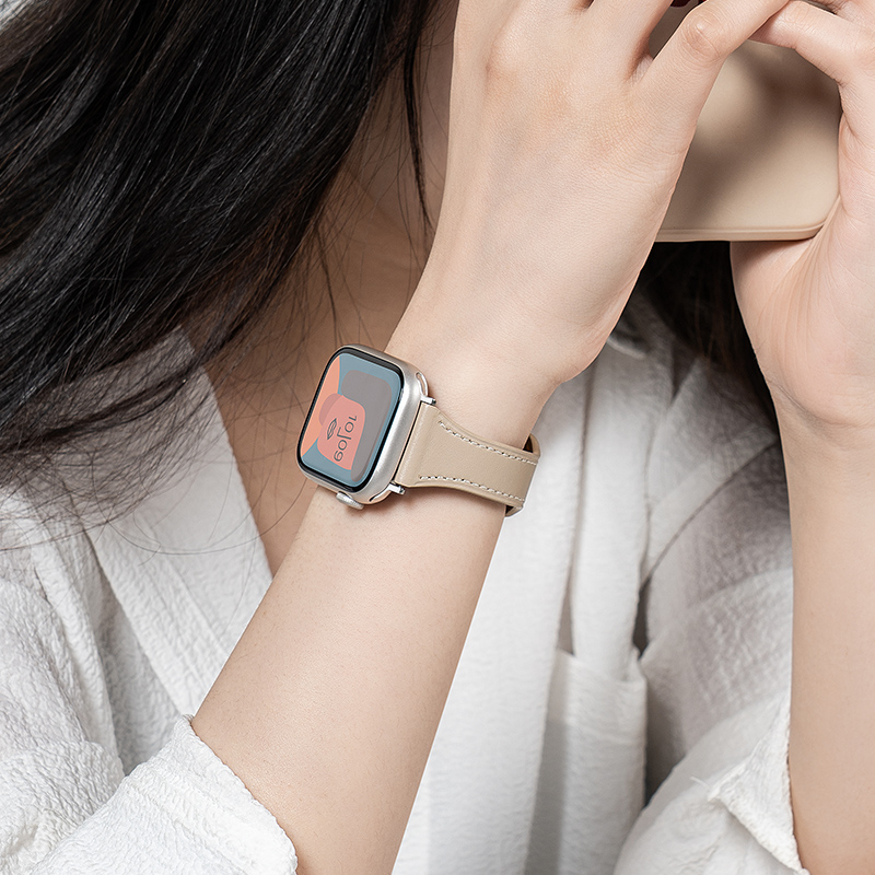 适用iwatch8表带苹果S9手表applewatch9真皮S8秋冬小众S7高级SE女7代创意SE运动S6智能6新款ultra可爱iphone