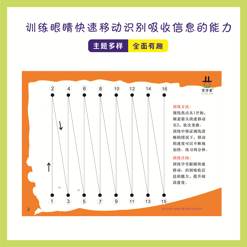 儿童幼儿园视觉追踪分辨感统训练玩具学习困难漏字跳字快速阅读卡