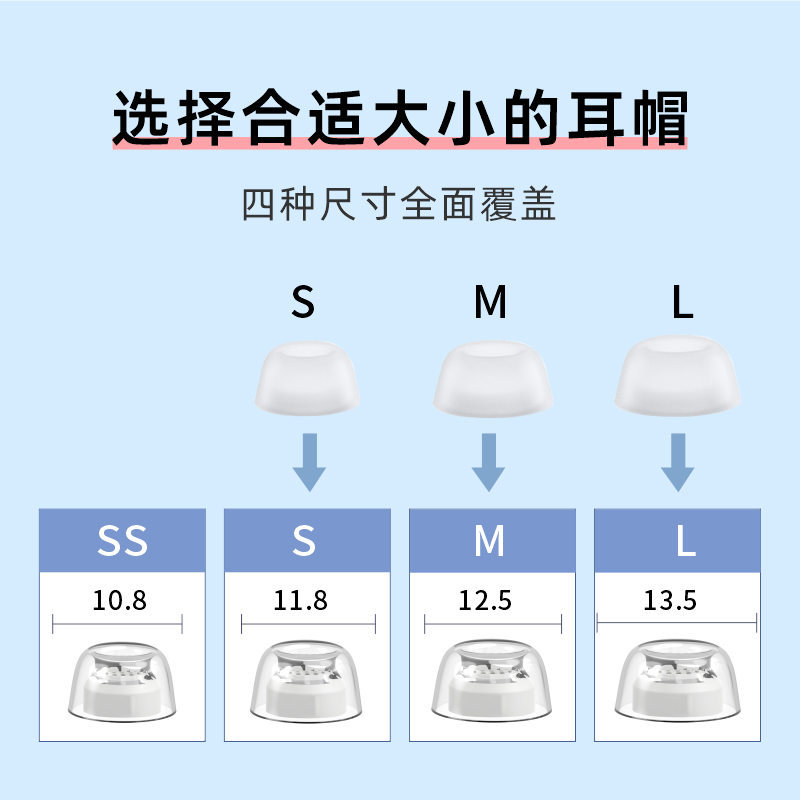 latex适用华为freebudspro2耳塞套硅胶耳帽防过敏蓝牙耳机套防滑freebudspro3防滑降噪耳机塞三代无线保护套