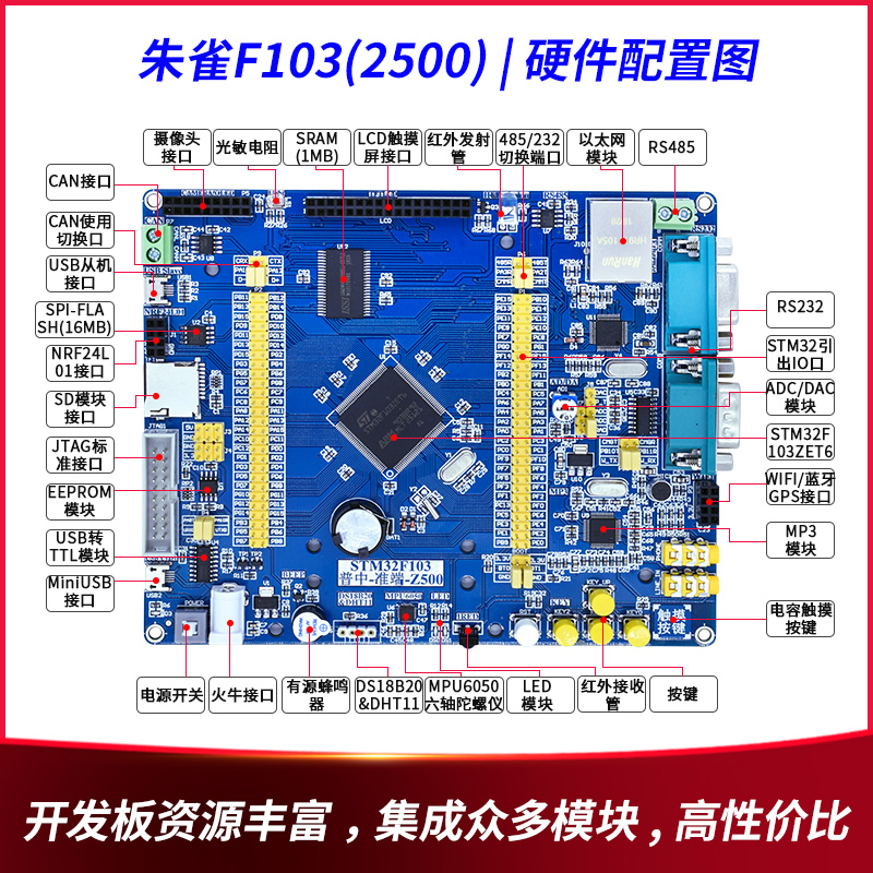 普中STM32F103ZET6开发实验板 ARM3嵌入式学习板 单片机DIY套件