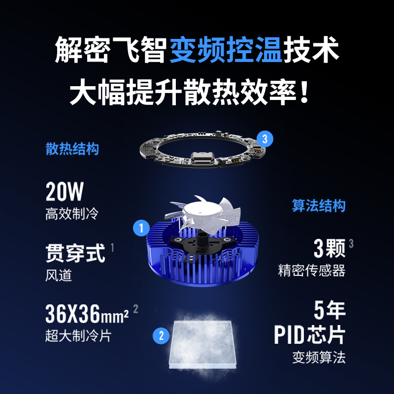 飞智磁吸散热器B6X 电竞手机散热器半导体制冷降温神器适用于iqoo一加红魔苹果ipad平板专用黑鲨手机直播专用