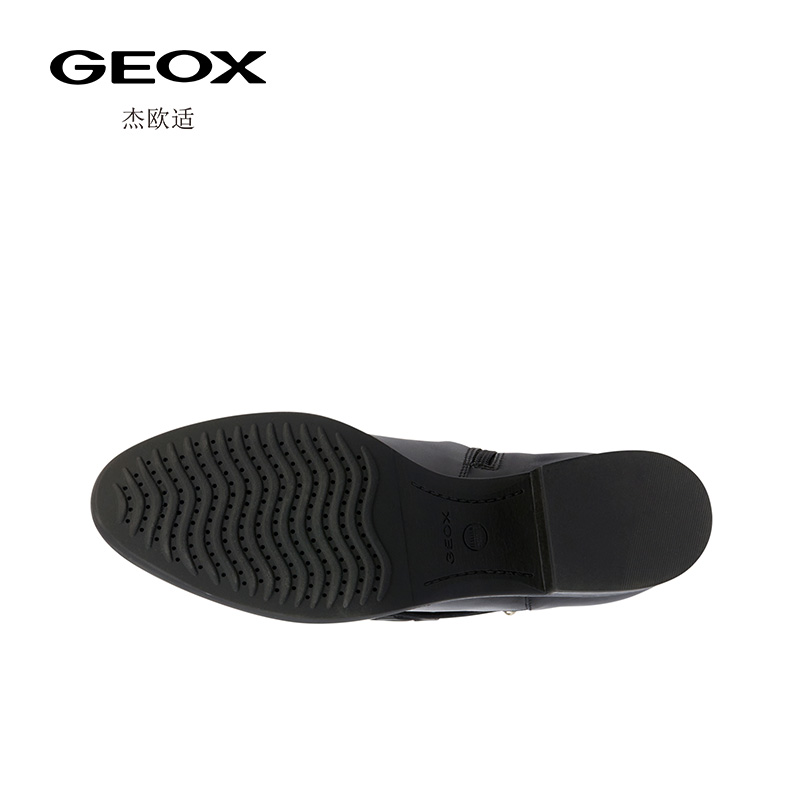 GEOX杰欧适女鞋秋冬季纯色简约舒适侧拉链魅力时装靴D36G1E