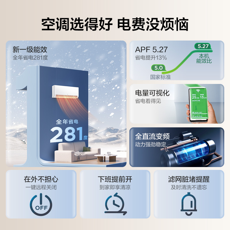 TCL 大1.5匹净怡风节能空调挂机新一级能效变频冷暖两用静音智能