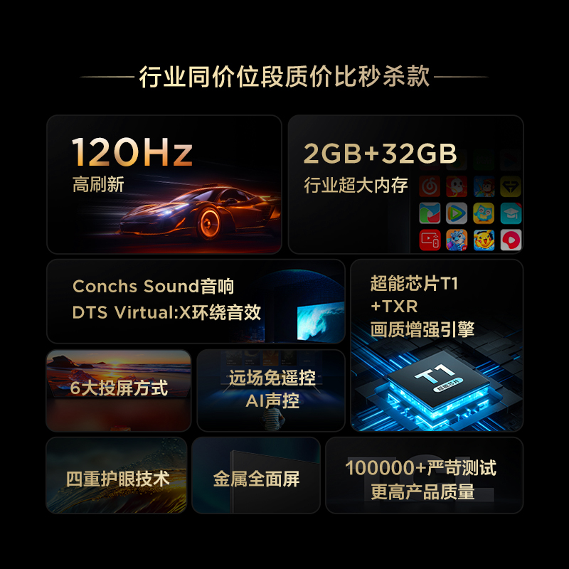 TCL55英寸V8E智能AI语音4K高清全面屏智能网络WIFI液晶家用电视机