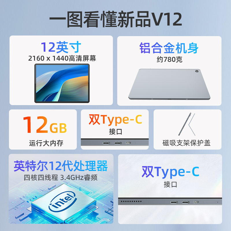 【6期免息】Bestcom 12英寸win11平板电脑二合一12代N100windows新款2K超清触控屏金属轻薄办公学习教育